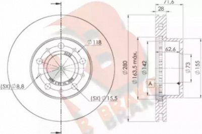 R BRAKE 78rbd25622 -  Тормозной диск